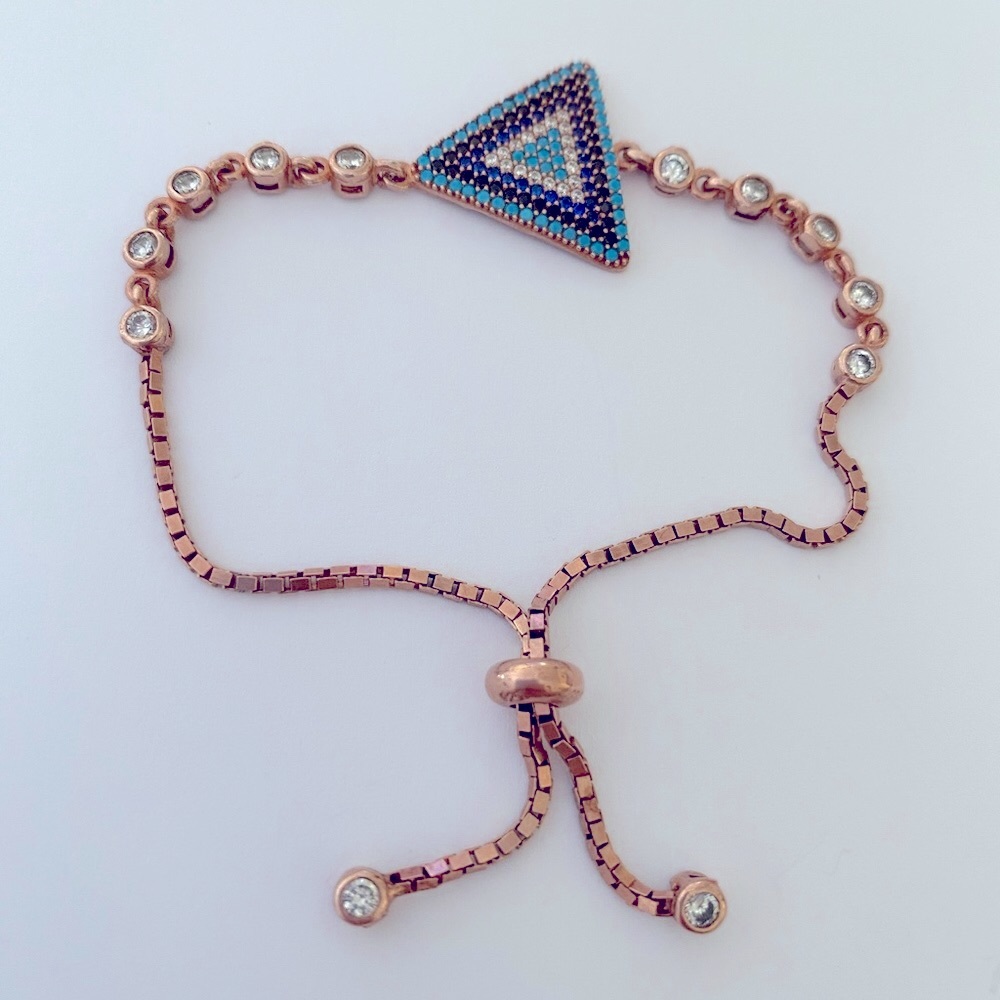 🧿925 Silver evileye bracelet bolo cubic zirconia - Picture 3 of 5